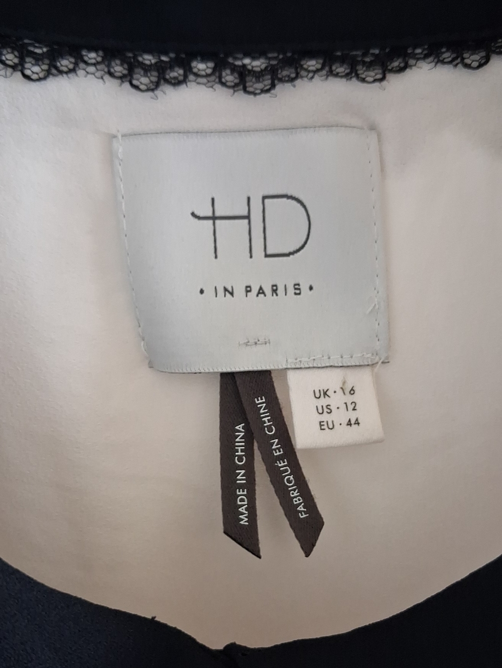 Anthropologie HD in Paris Cream & Black Scalloped Short Sleeve Blouse ** Size 12 - Picture 3 of 9